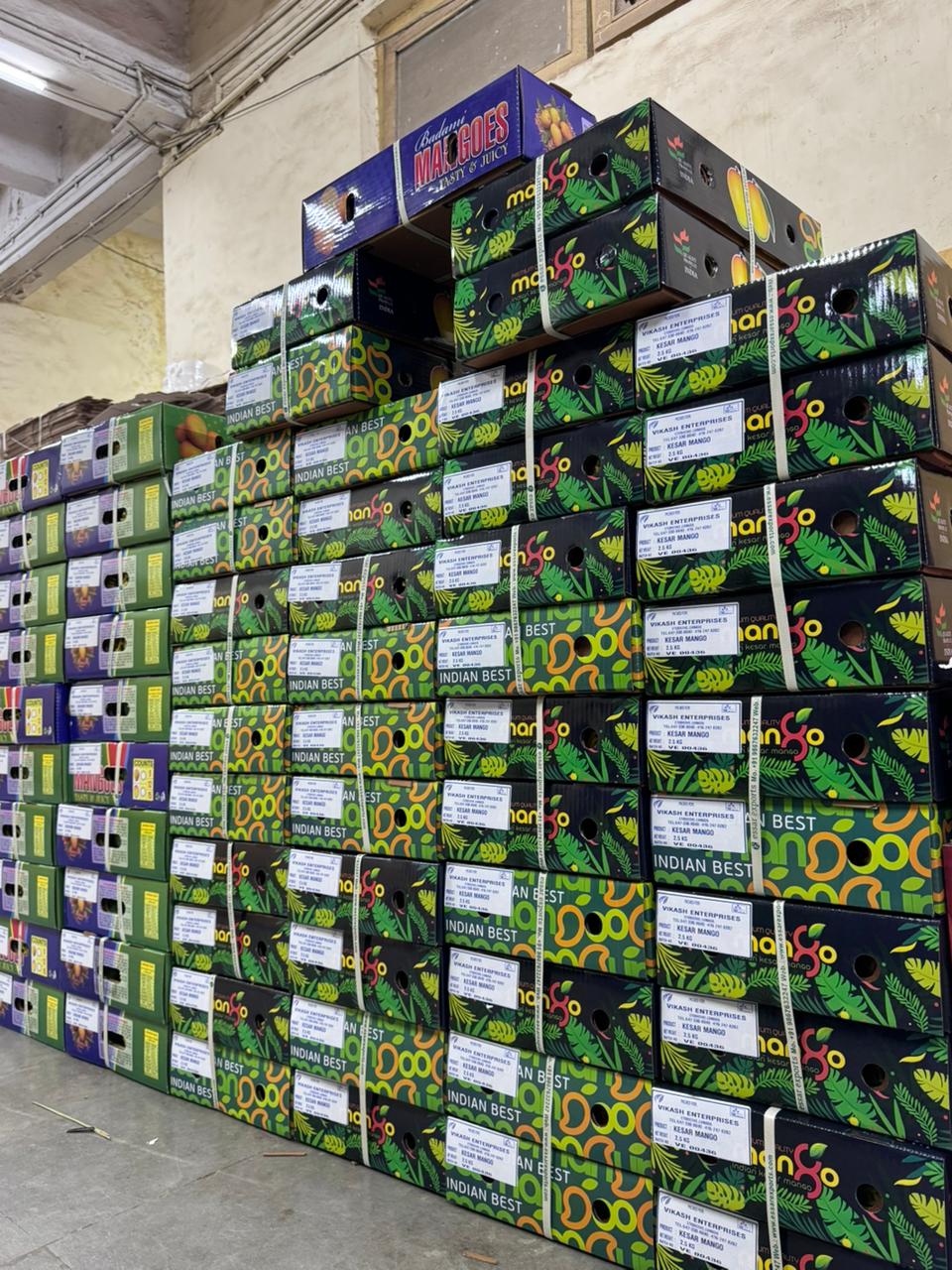 Cargo containers in a port